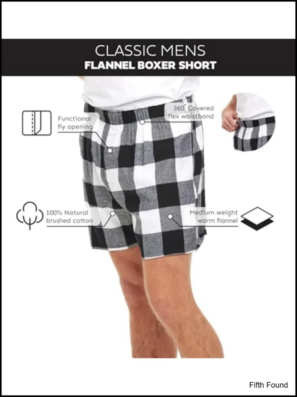 4 Pack Cotton Flannel Super Soft Woven Boxer Shorts